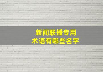 新闻联播专用术语有哪些名字