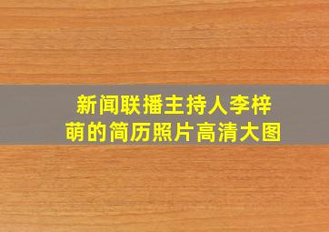 新闻联播主持人李梓萌的简历照片高清大图