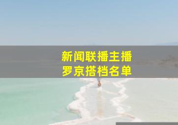 新闻联播主播罗京搭档名单