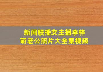 新闻联播女主播李梓萌老公照片大全集视频