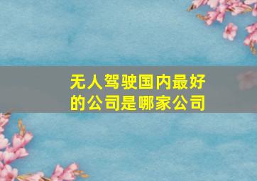 无人驾驶国内最好的公司是哪家公司