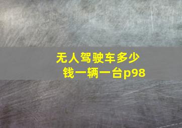 无人驾驶车多少钱一辆一台p98