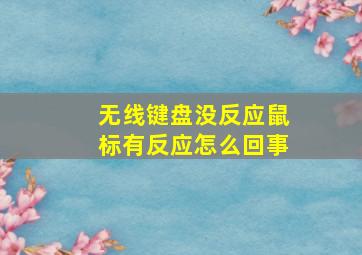 无线键盘没反应鼠标有反应怎么回事