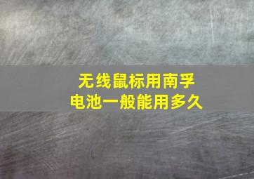 无线鼠标用南孚电池一般能用多久