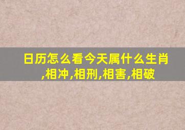 日历怎么看今天属什么生肖,相冲,相刑,相害,相破