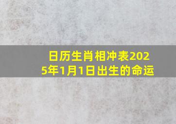 日历生肖相冲表2025年1月1日出生的命运