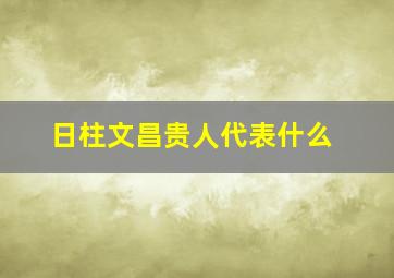 日柱文昌贵人代表什么