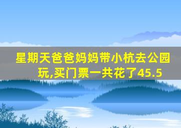 星期天爸爸妈妈带小杭去公园玩,买门票一共花了45.5