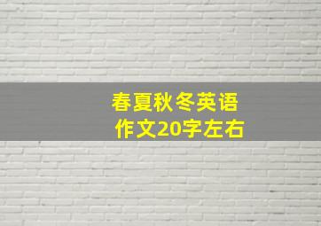 春夏秋冬英语作文20字左右