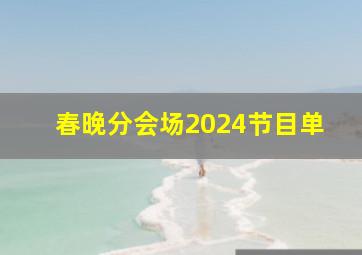 春晚分会场2024节目单