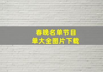 春晚名单节目单大全图片下载