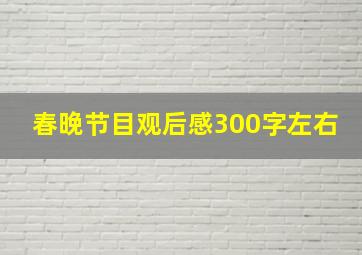 春晚节目观后感300字左右