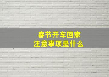 春节开车回家注意事项是什么