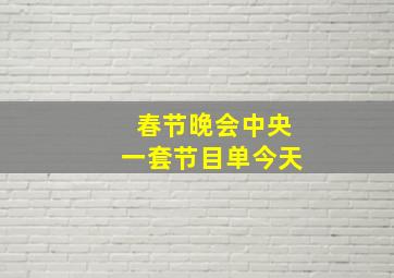 春节晚会中央一套节目单今天