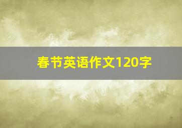 春节英语作文120字