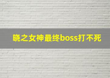 晓之女神最终boss打不死