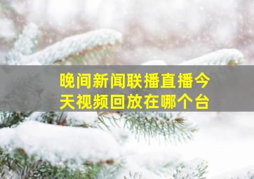 晚间新闻联播直播今天视频回放在哪个台