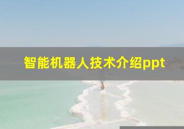 智能机器人技术介绍ppt