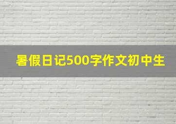 暑假日记500字作文初中生