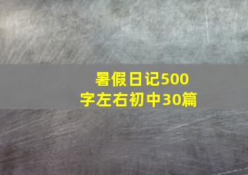 暑假日记500字左右初中30篇