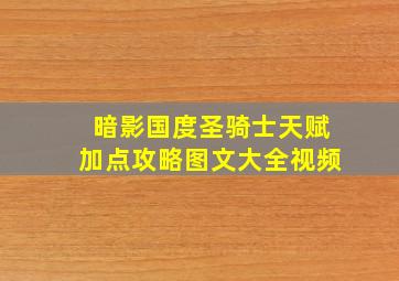 暗影国度圣骑士天赋加点攻略图文大全视频