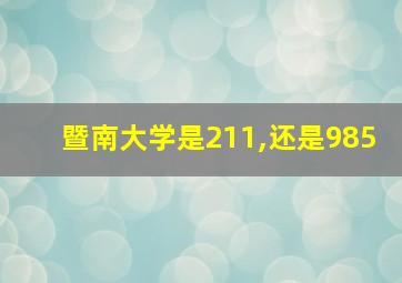 暨南大学是211,还是985