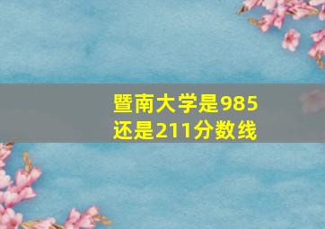 暨南大学是985还是211分数线