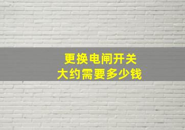 更换电闸开关大约需要多少钱