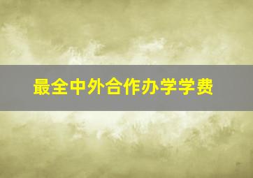 最全中外合作办学学费