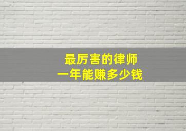 最厉害的律师一年能赚多少钱