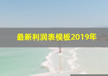 最新利润表模板2019年