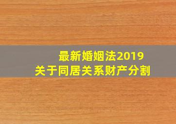 最新婚姻法2019关于同居关系财产分割