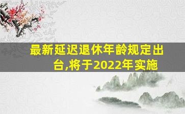 最新延迟退休年龄规定出台,将于2022年实施