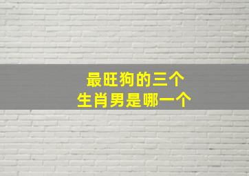 最旺狗的三个生肖男是哪一个