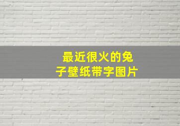 最近很火的兔子壁纸带字图片