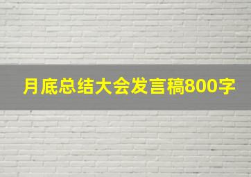 月底总结大会发言稿800字