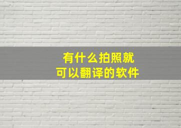 有什么拍照就可以翻译的软件