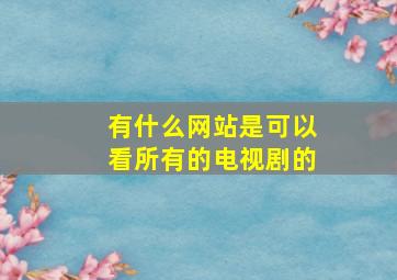 有什么网站是可以看所有的电视剧的