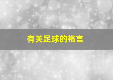 有关足球的格言