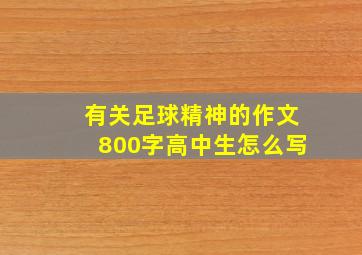 有关足球精神的作文800字高中生怎么写