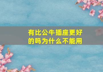 有比公牛插座更好的吗为什么不能用