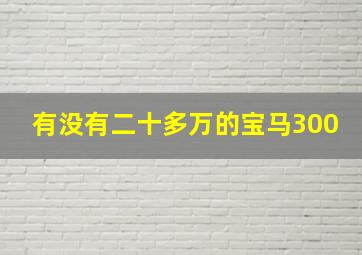 有没有二十多万的宝马300