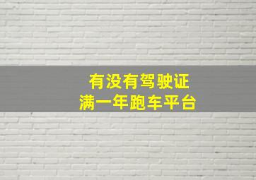 有没有驾驶证满一年跑车平台