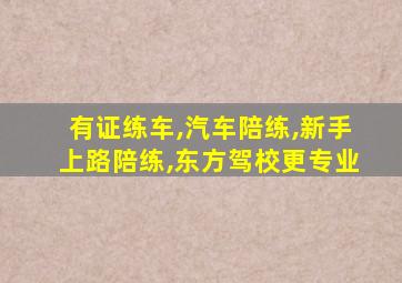 有证练车,汽车陪练,新手上路陪练,东方驾校更专业