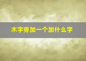 木字旁加一个加什么字