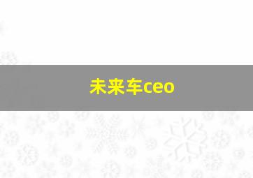 未来车ceo