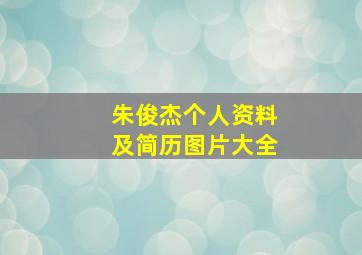 朱俊杰个人资料及简历图片大全