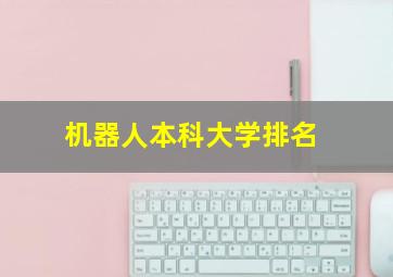 机器人本科大学排名