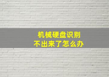 机械硬盘识别不出来了怎么办