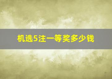 机选5注一等奖多少钱